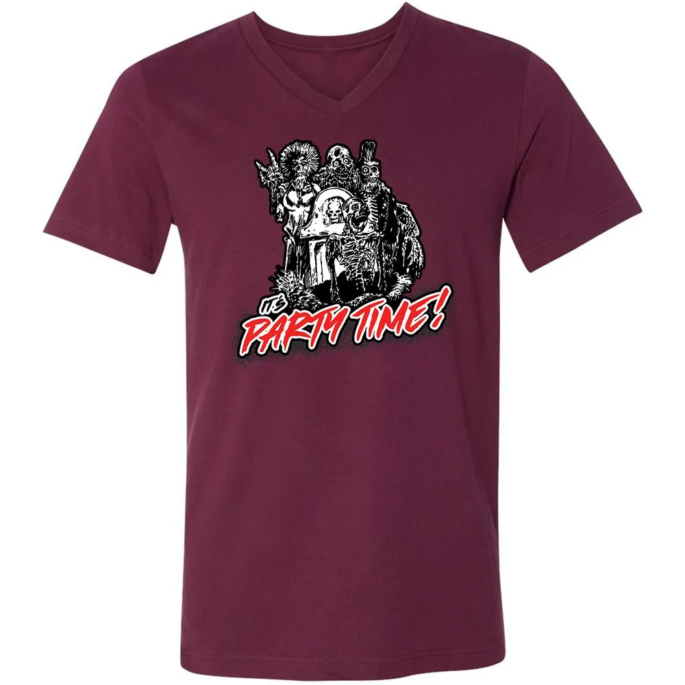 Unisex V-Neck T-Shirt - 7N3BMNV9 - Maroon - 6