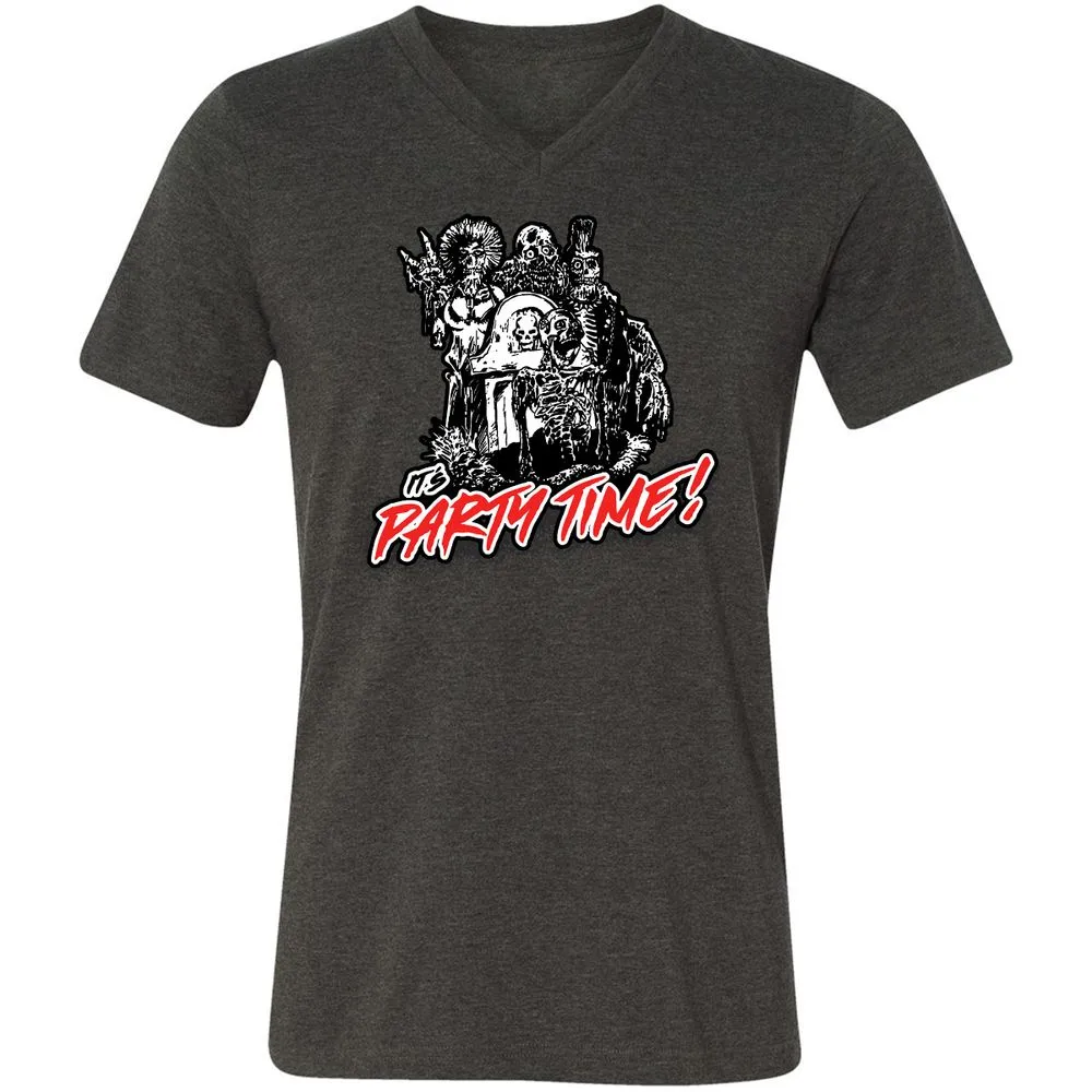 Unisex V-Neck T-Shirt - 7N3BMNV9 - Dark Grey Heather - 8