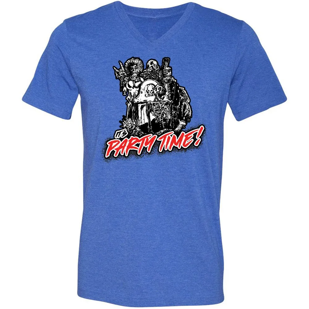 Unisex V-Neck T-Shirt - 7N3BMNV9 - Heather True Royal - 14