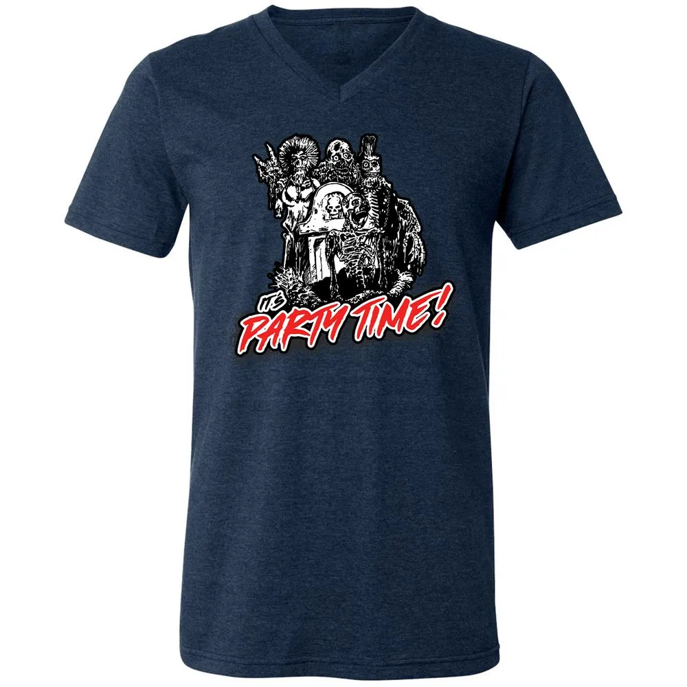 Unisex V-Neck T-Shirt - 7N3BMNV9 - Heather Navy - 15