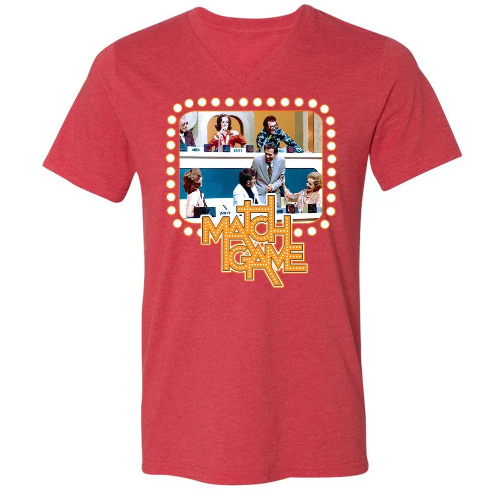 Unisex V-Neck T-Shirt - EDNCZTX6 - Heather Red - 16