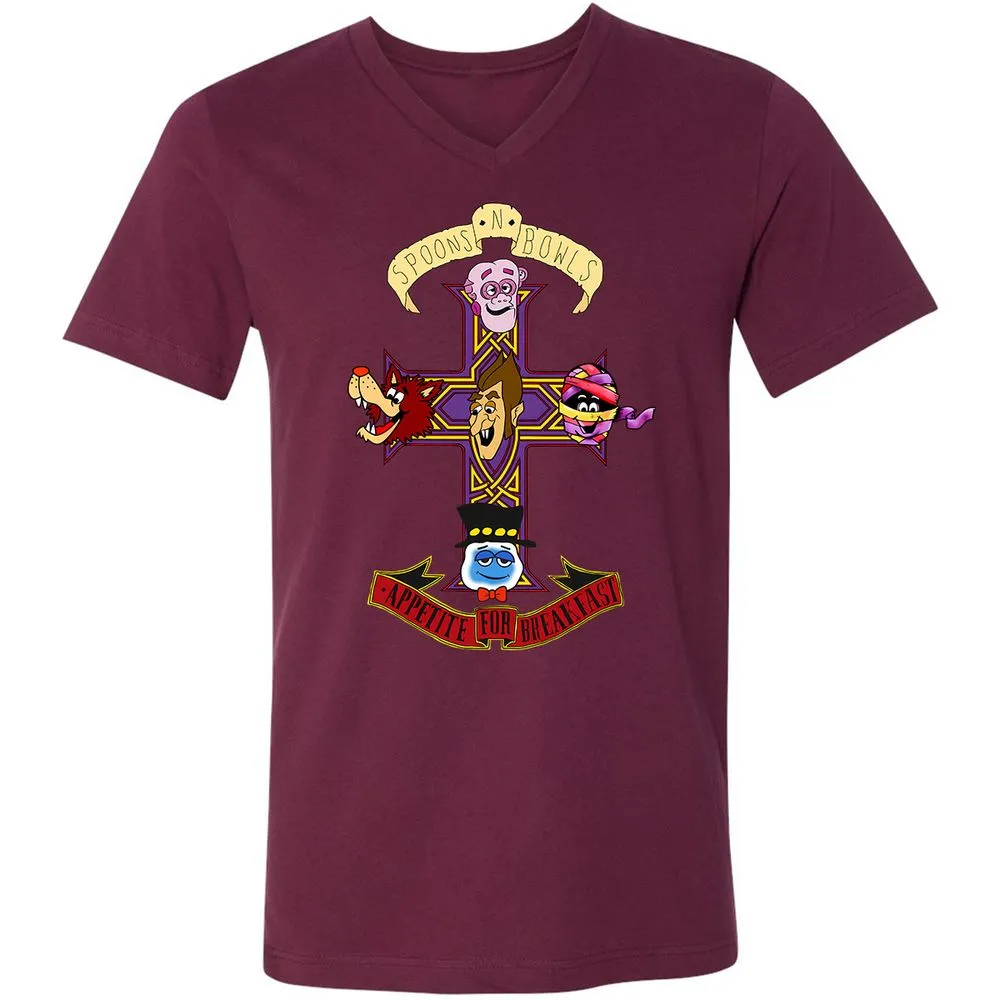 Unisex V-Neck T-Shirt - KYAQQT5S - Maroon - 6