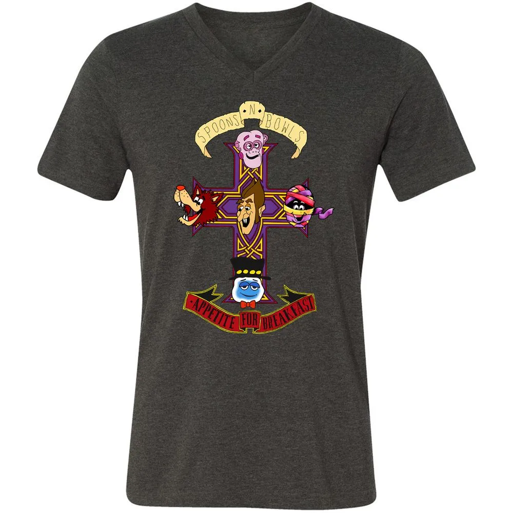 Unisex V-Neck T-Shirt - KYAQQT5S - Dark Grey Heather - 8