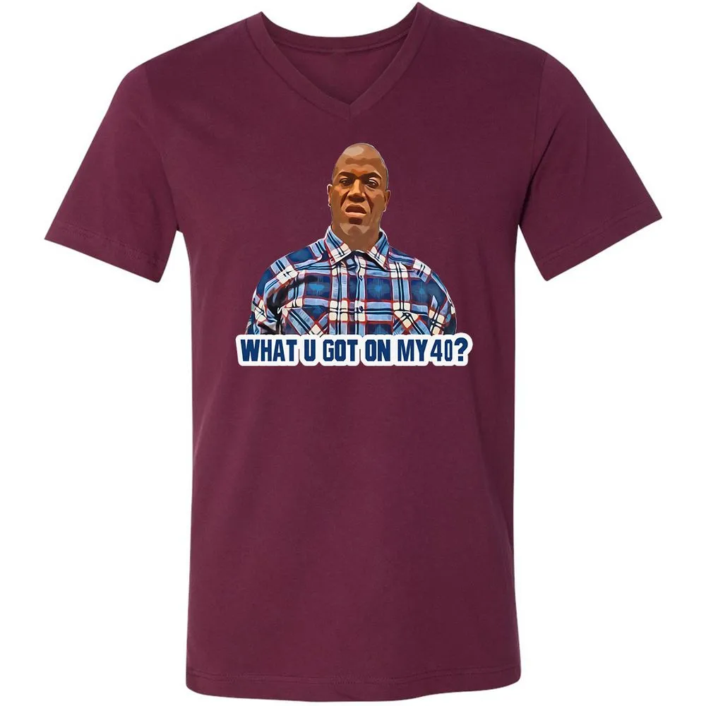 Unisex V-Neck T-Shirt - G11J9ZVX - Maroon - 6