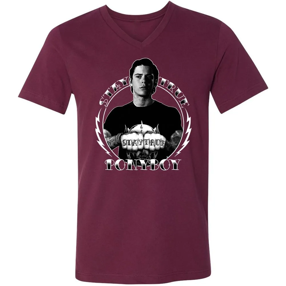 Unisex V-Neck T-Shirt - VDPX45DT - Maroon - 6