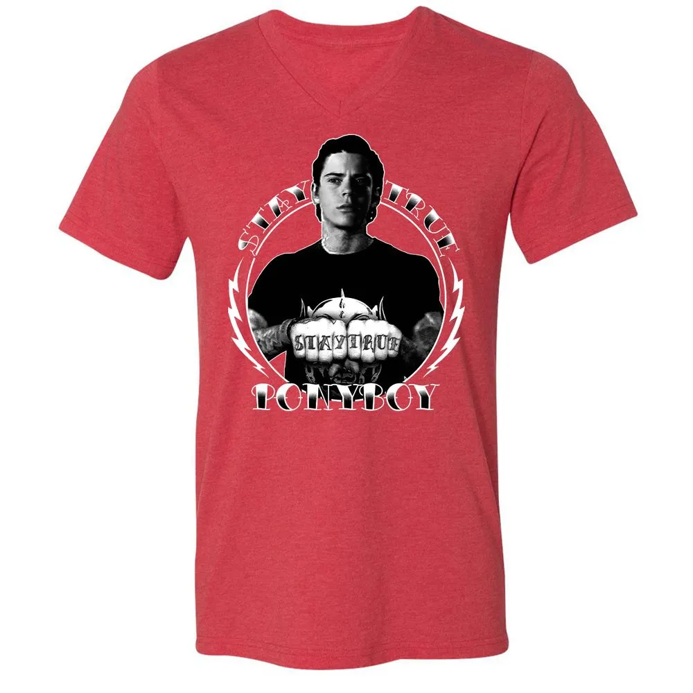 Unisex V-Neck T-Shirt - VDPX45DT - Heather Red - 16