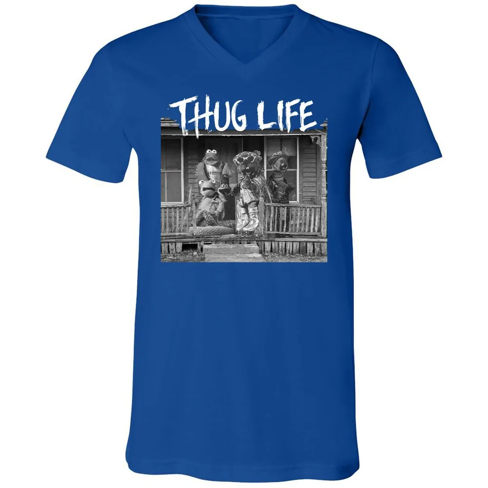 Unisex V-Neck T-Shirt - F7N6MEUM - True Royal - 4