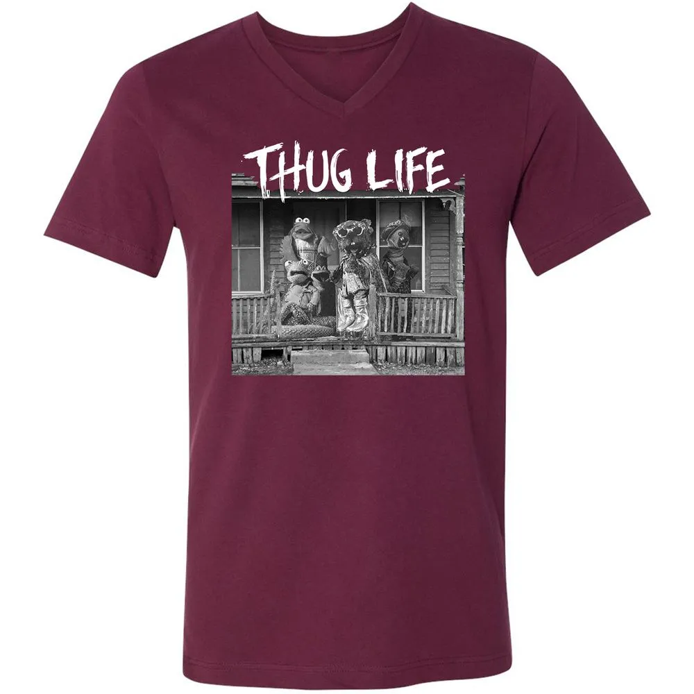 Unisex V-Neck T-Shirt - F7N6MEUM - Maroon - 6