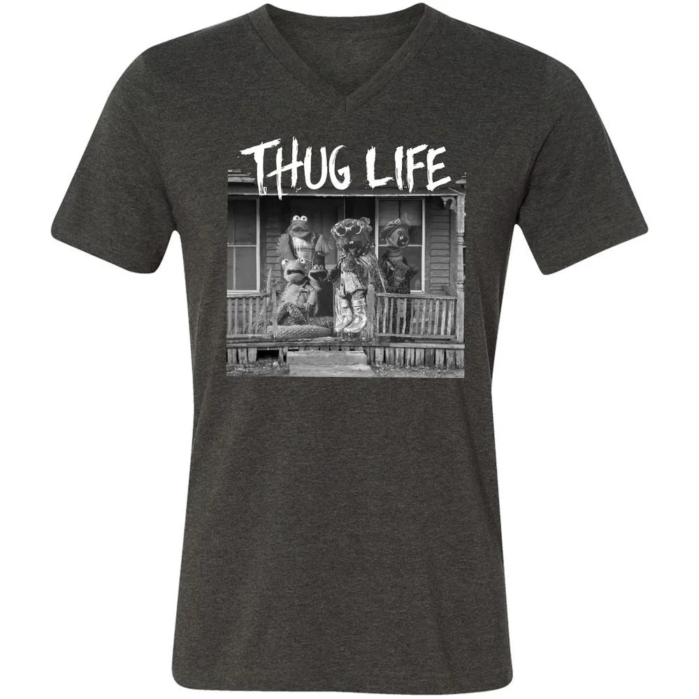 Unisex V-Neck T-Shirt - F7N6MEUM - Dark Grey Heather - 8