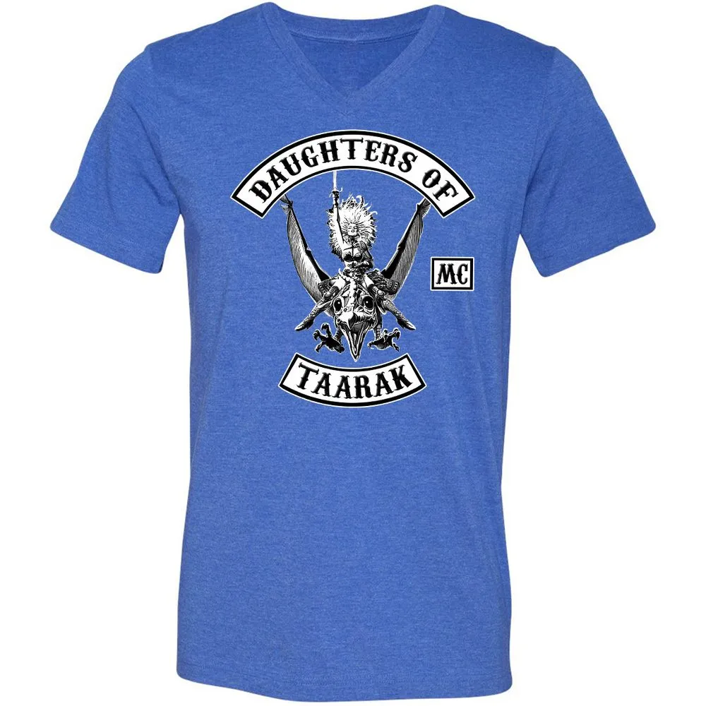 Unisex V-Neck T-Shirt - 5A9VQ2FG - Heather True Royal - 14