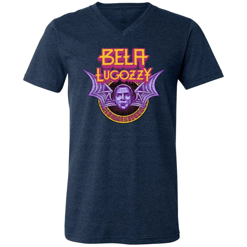 Unisex V-Neck T-Shirt - R8VCZBHF - Heather Navy - 15