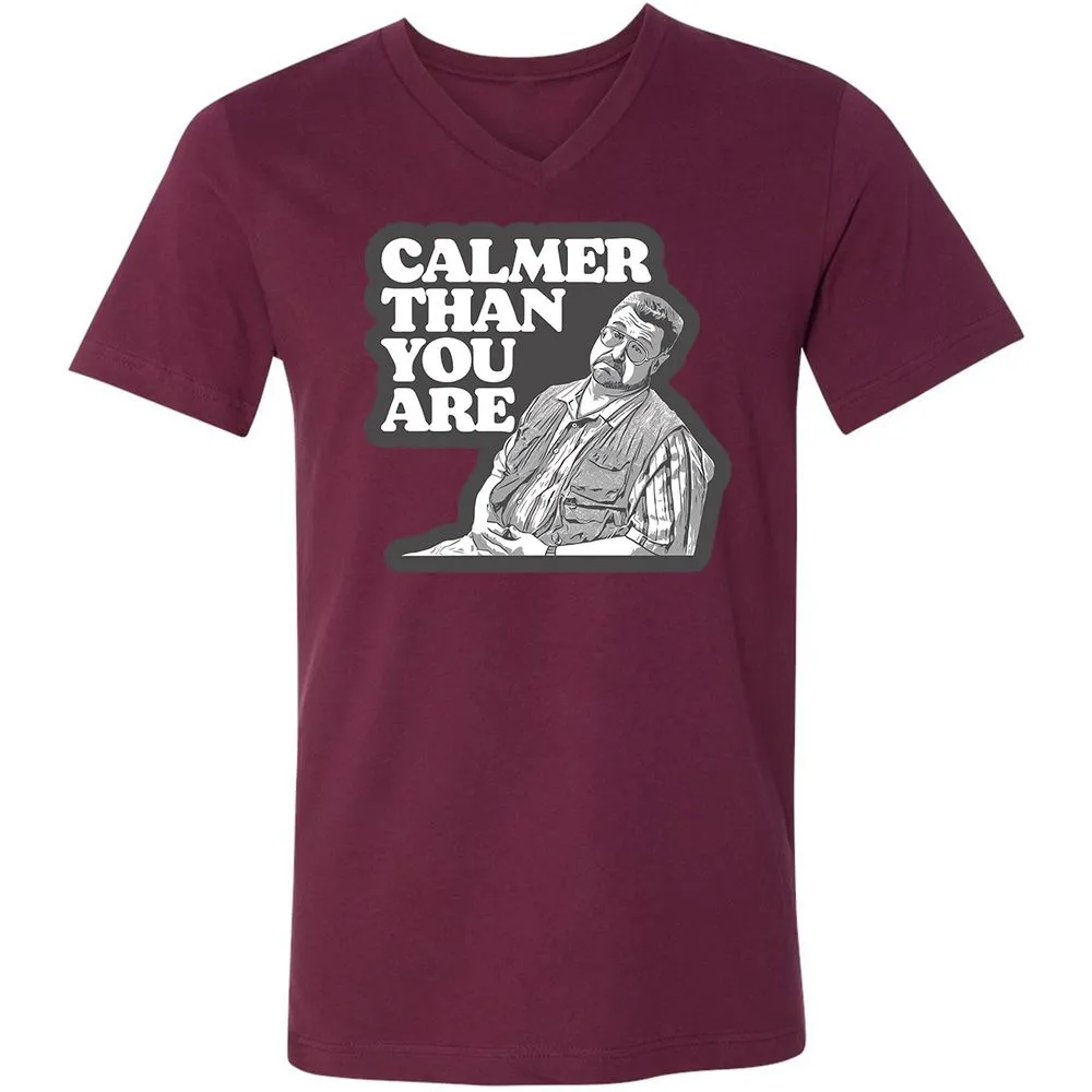 Unisex V-Neck T-Shirt - VKR9JJUW - Maroon - 6