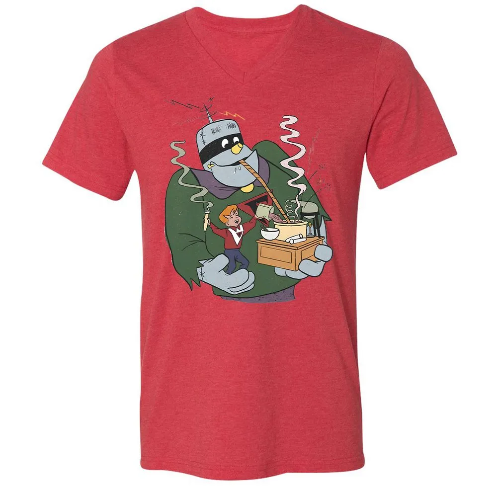 Unisex V-Neck T-Shirt - 7L8XSWLN - Heather Red - 5