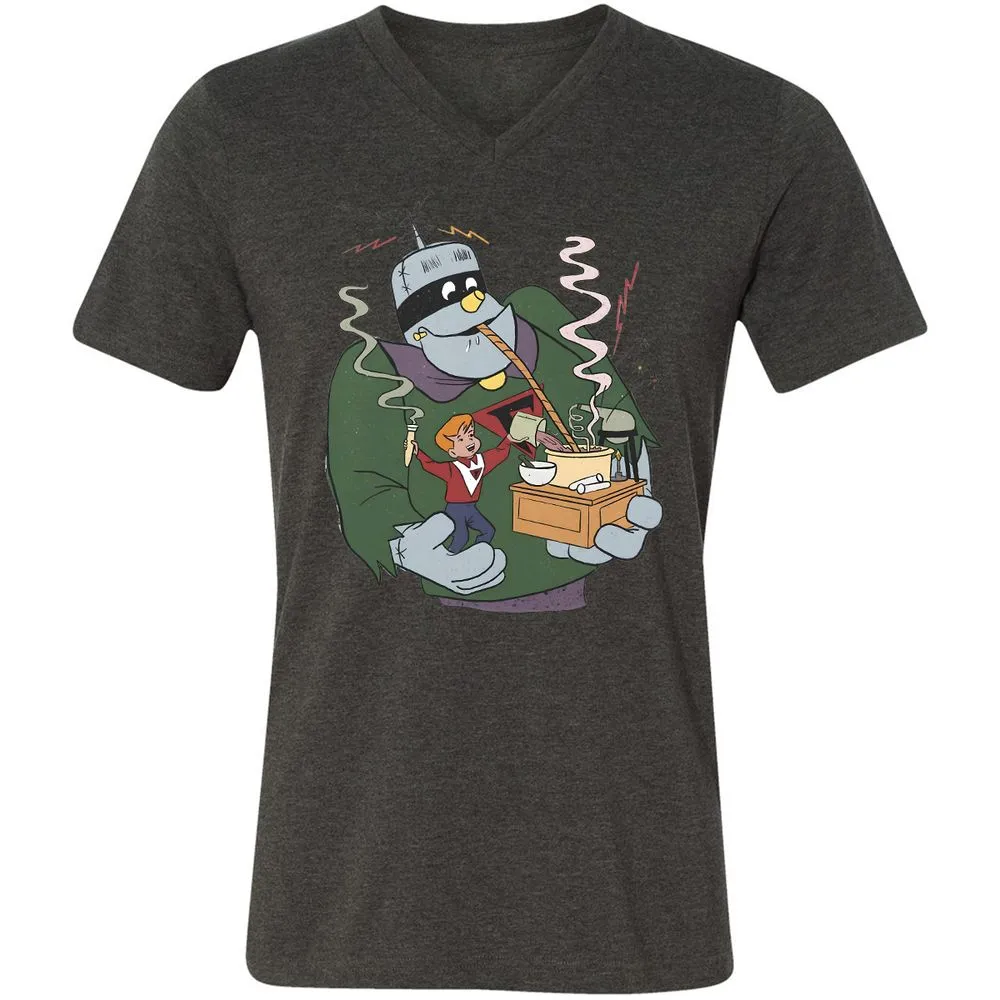 Unisex V-Neck T-Shirt - 7L8XSWLN - Dark Grey Heather - 8