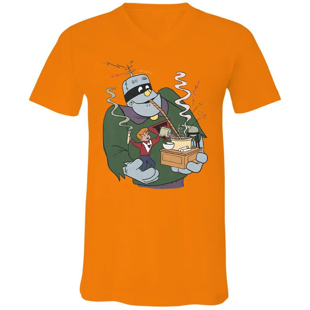 Unisex V-Neck T-Shirt - 7L8XSWLN - Orange - 11
