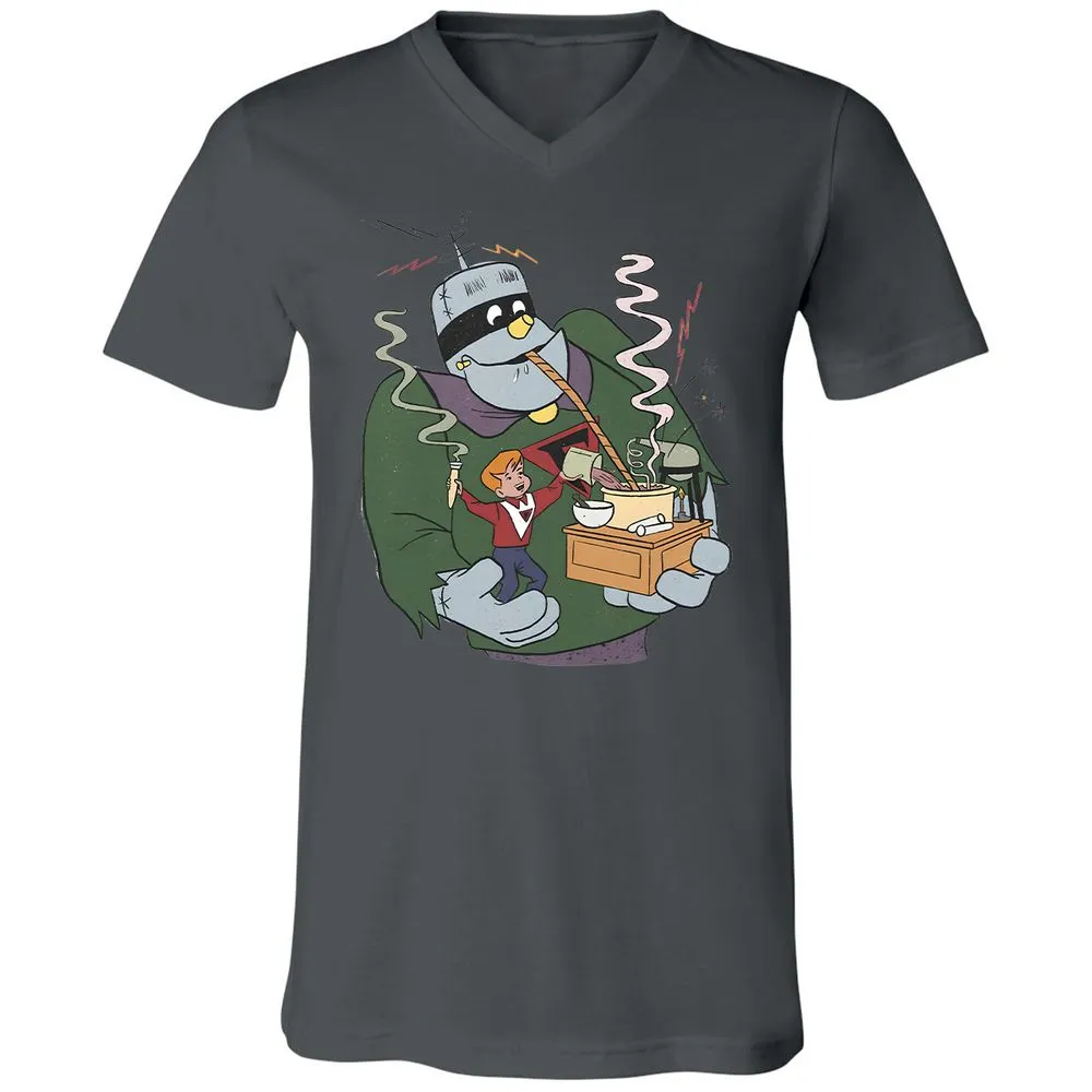 Unisex V-Neck T-Shirt - 7L8XSWLN - Asphalt - 12