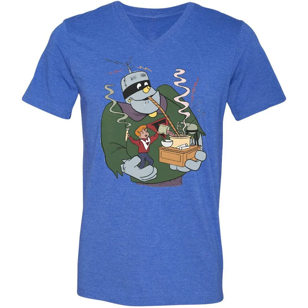 Unisex V-Neck T-Shirt - 7L8XSWLN - Heather True Royal - 14