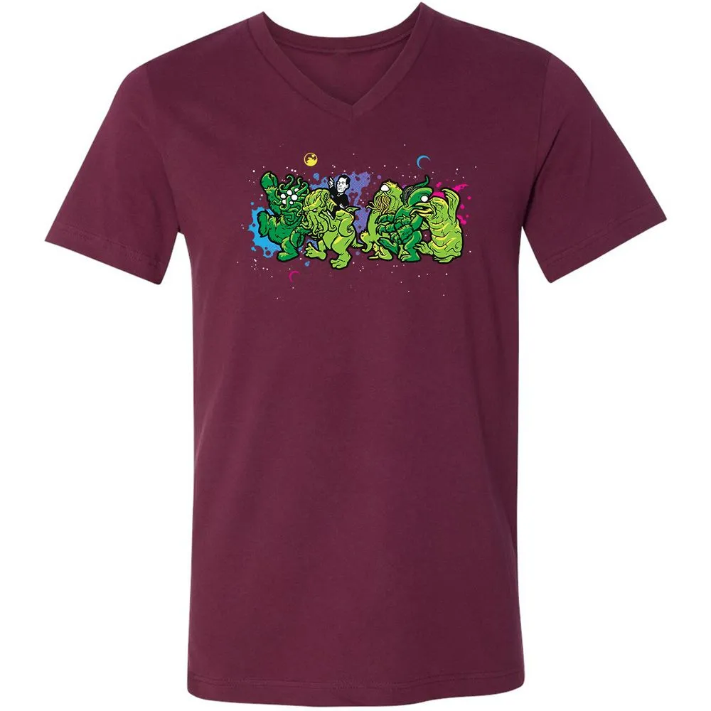 Unisex V-Neck T-Shirt - MMXC952W - Maroon - 6