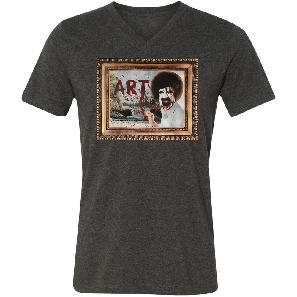 Unisex V-Neck T-Shirt - BWV4E9M1 - Dark Grey Heather - 8