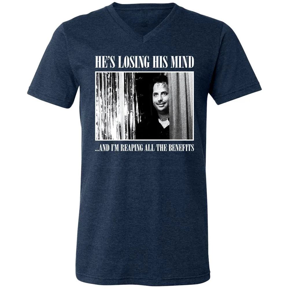 Unisex V-Neck T-Shirt - 81CM54RA - Heather Navy - 15