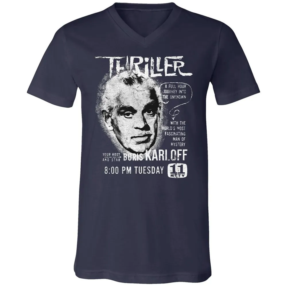Unisex V-Neck T-Shirt - 8DGVCMHJ - Navy - 2