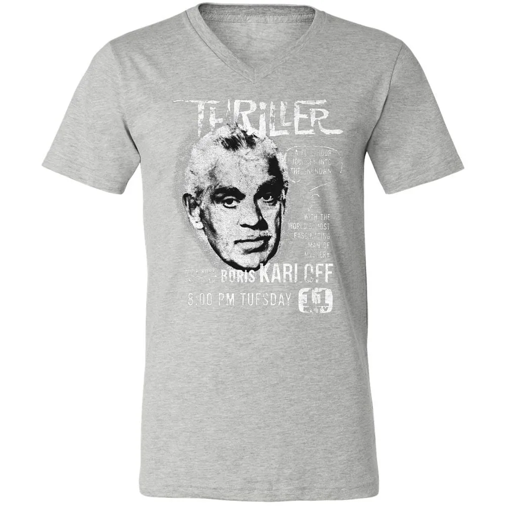 Unisex V-Neck T-Shirt - 8DGVCMHJ - Athletic Heather - 7