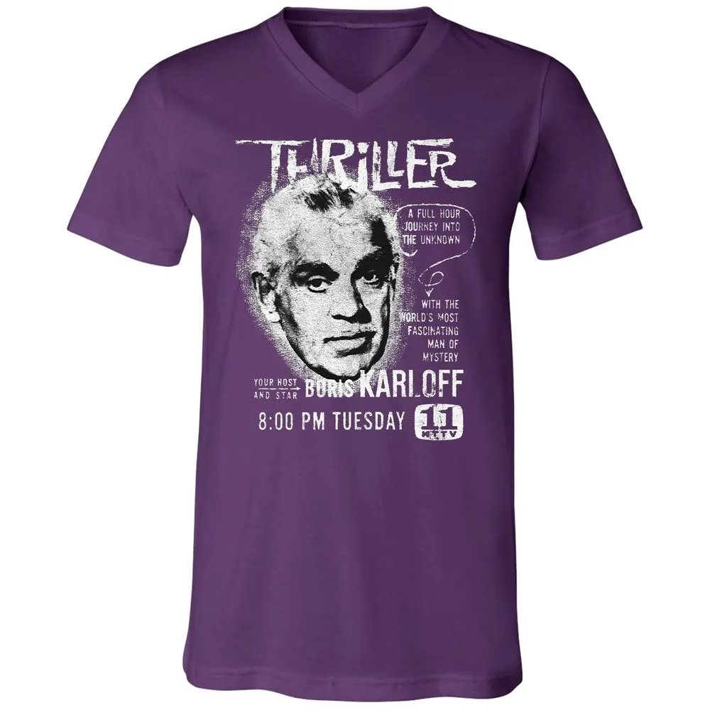 Unisex V-Neck T-Shirt - 8DGVCMHJ - Team Purple - 9