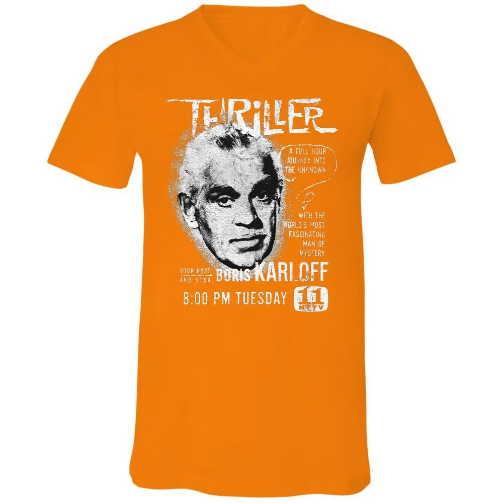 Unisex V-Neck T-Shirt - 8DGVCMHJ - Orange - 11