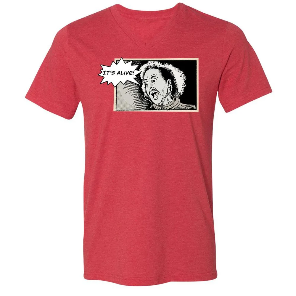 Unisex V-Neck T-Shirt - Q5UHYBSY - Heather Red - 16
