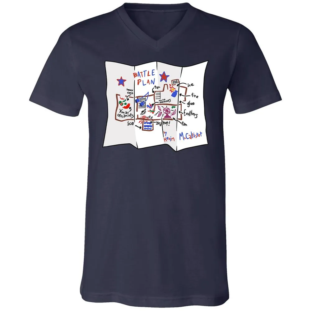 Unisex V-Neck T-Shirt - JS1J7XUR - Navy - 2