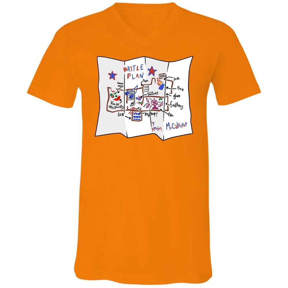 Unisex V-Neck T-Shirt - JS1J7XUR - Orange - 11