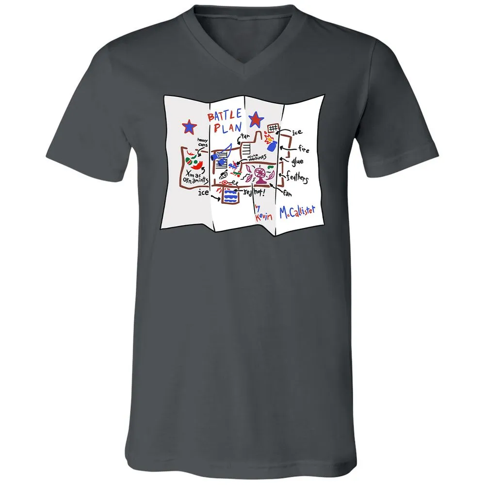 Unisex V-Neck T-Shirt - JS1J7XUR - Asphalt - 12