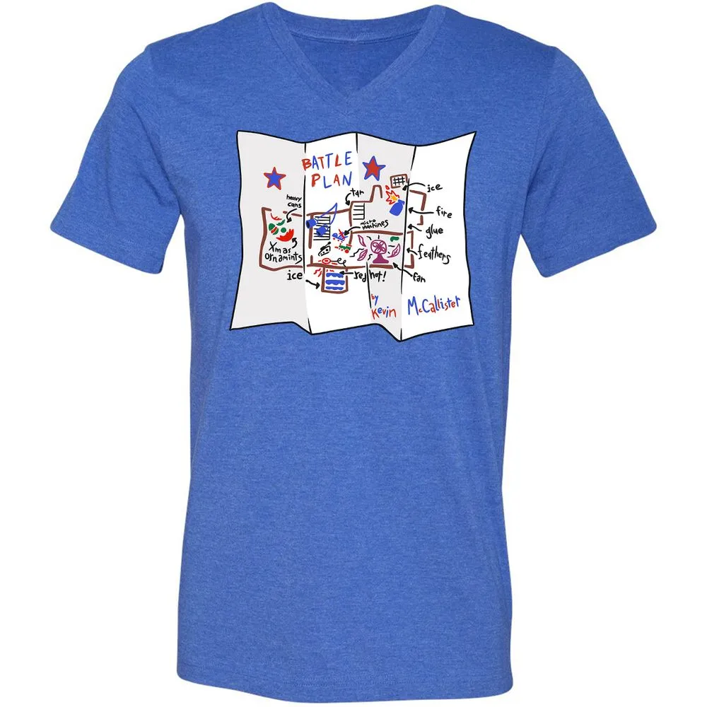 Unisex V-Neck T-Shirt - JS1J7XUR - Heather True Royal - 14
