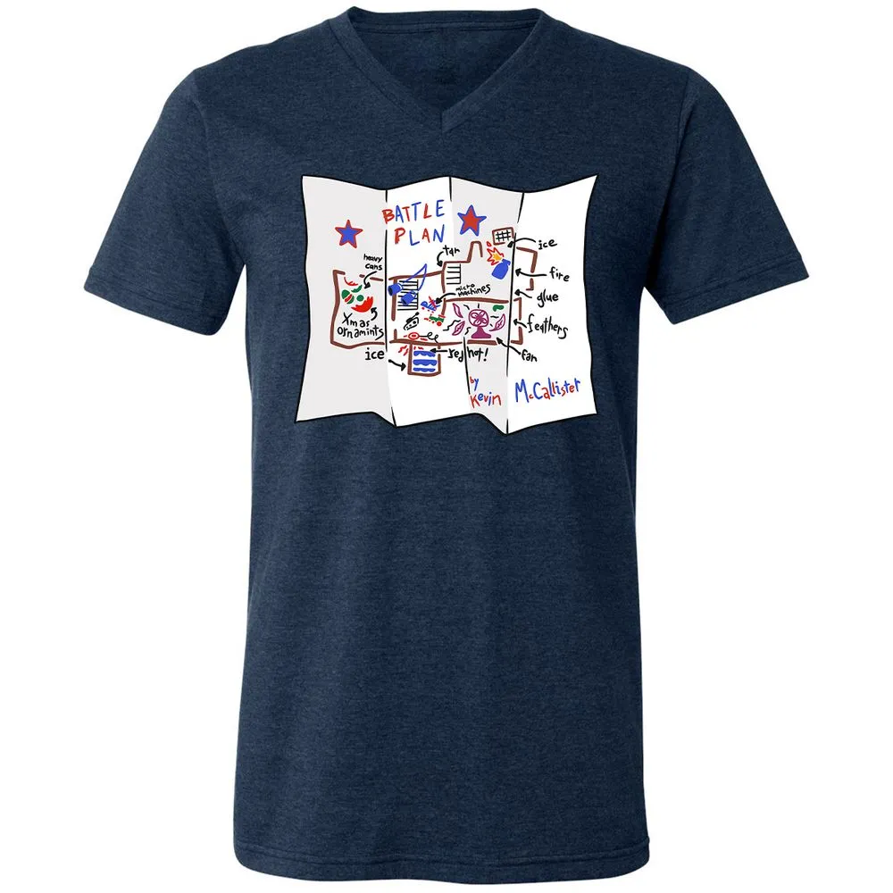 Unisex V-Neck T-Shirt - JS1J7XUR - Heather Navy - 15