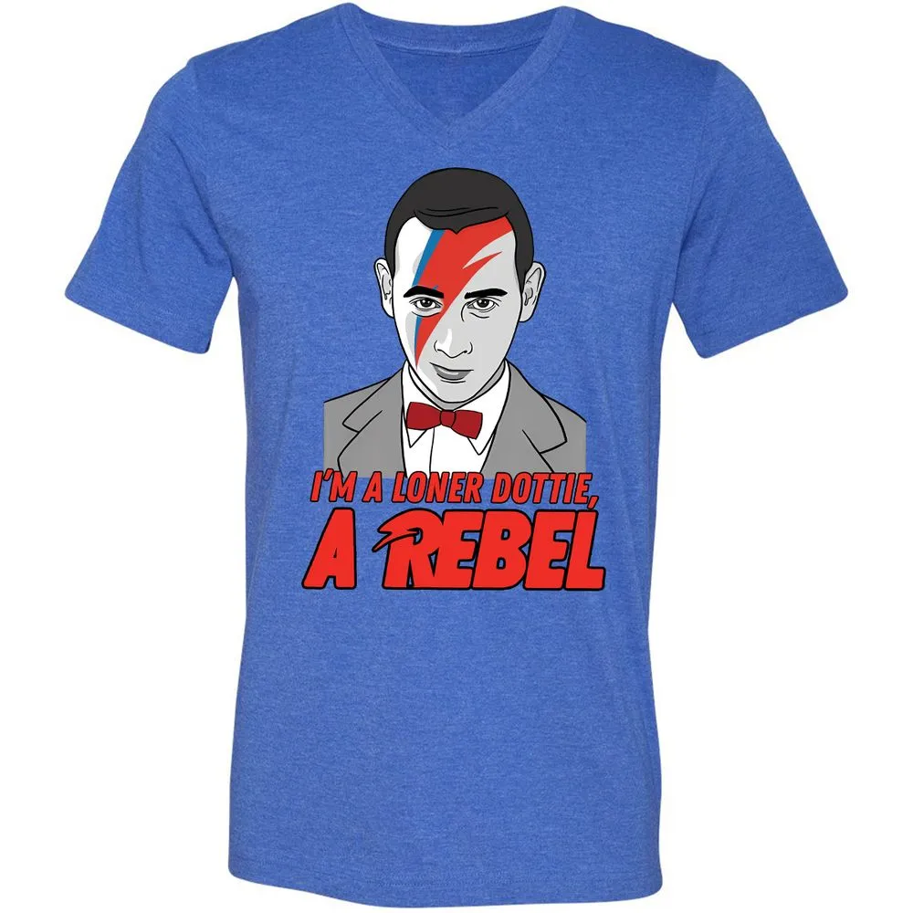 Unisex V-Neck T-Shirt - GLNBK6ES - Heather True Royal - 14