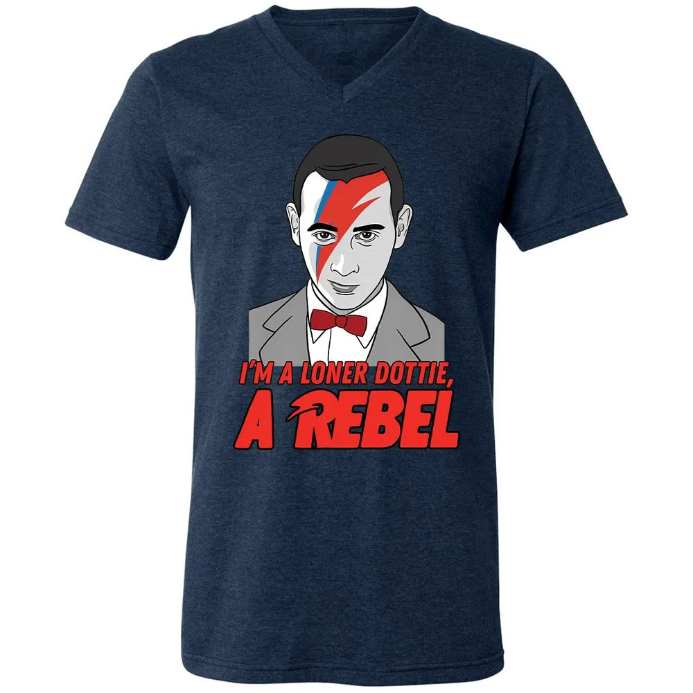 Unisex V-Neck T-Shirt - GLNBK6ES - Heather Navy - 15
