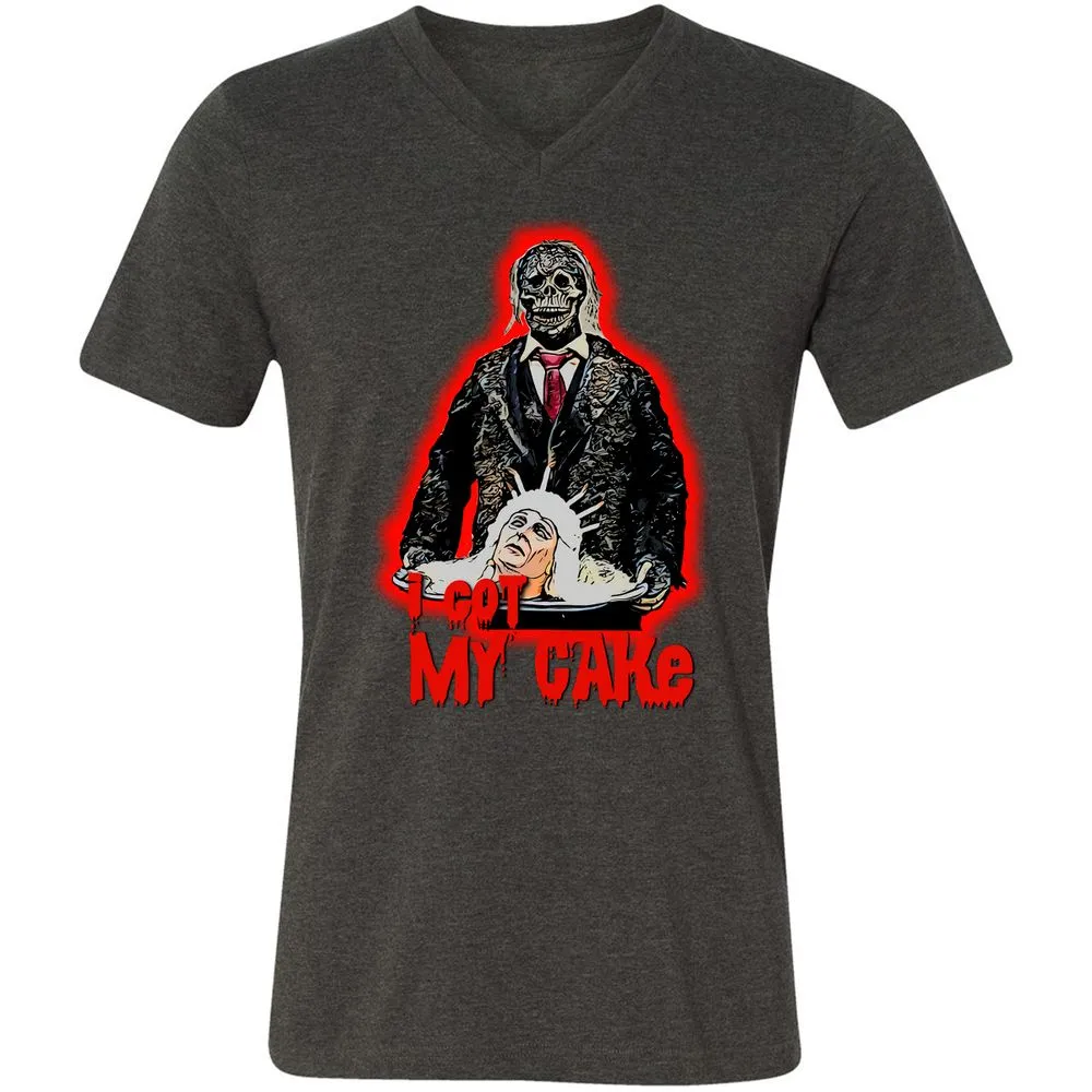 Unisex V-Neck T-Shirt - 45PAND11 - Dark Grey Heather - 8