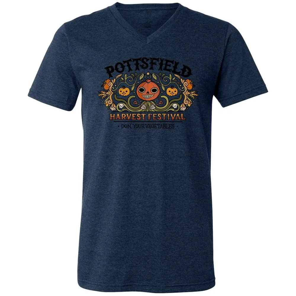 Unisex V-Neck T-Shirt - RWU843PM - Heather Navy - 15
