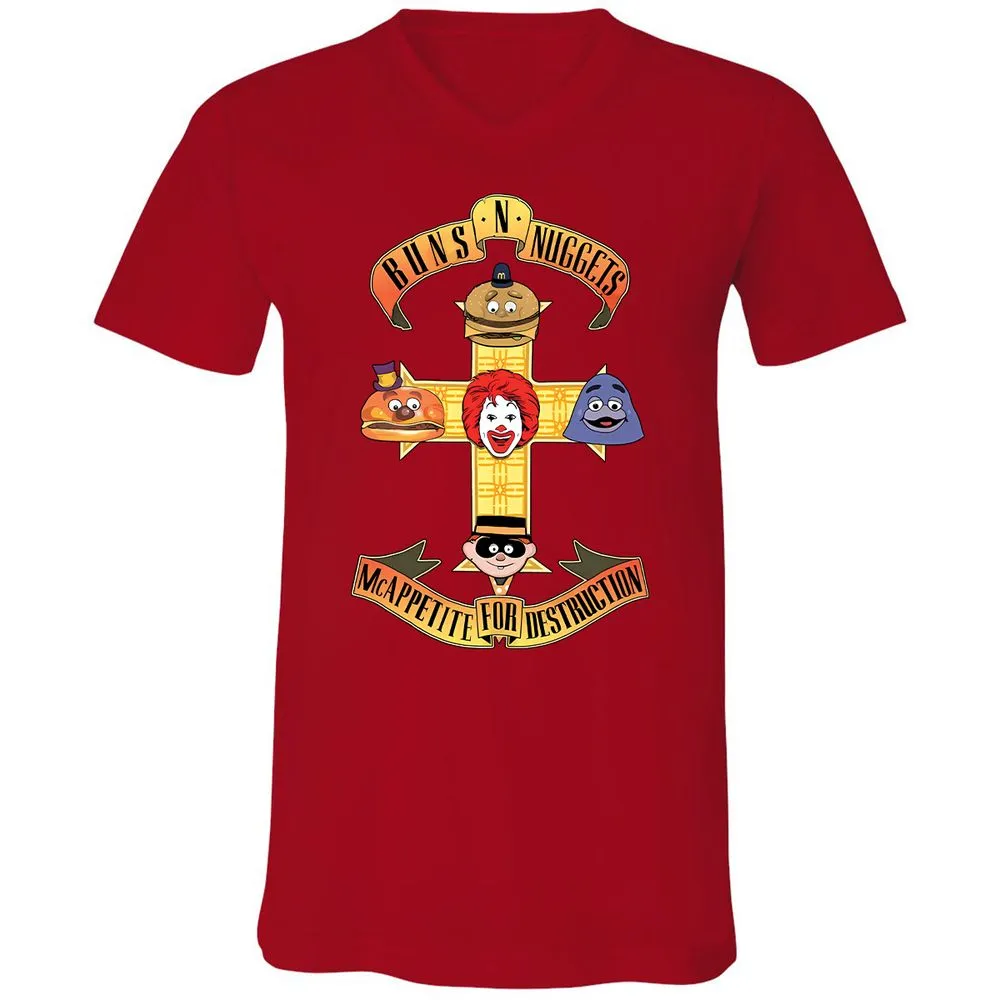 Unisex V-Neck T-Shirt - V2AB6LV9 - Red - 3