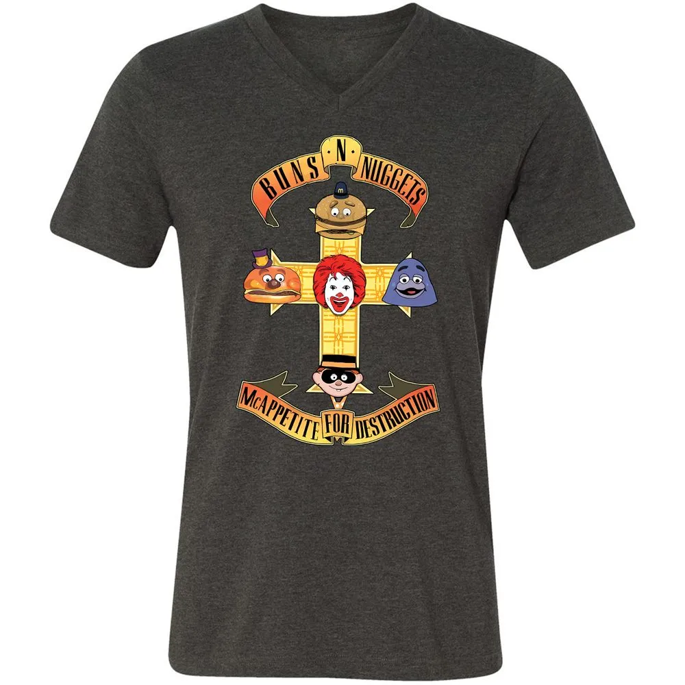 Unisex V-Neck T-Shirt - V2AB6LV9 - Dark Grey Heather - 8