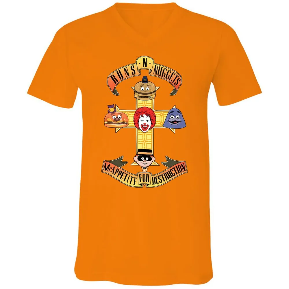Unisex V-Neck T-Shirt - V2AB6LV9 - Orange - 11
