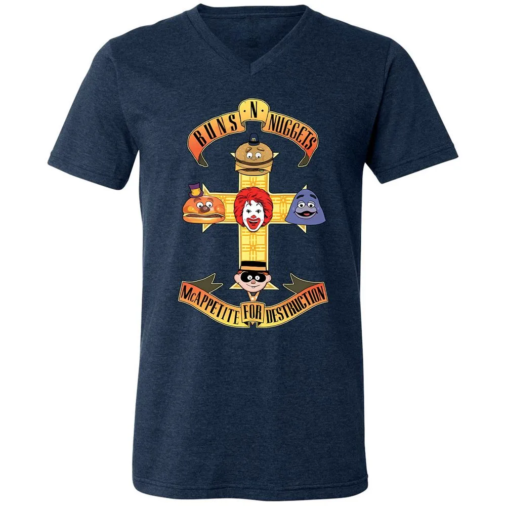 Unisex V-Neck T-Shirt - V2AB6LV9 - Heather Navy - 15