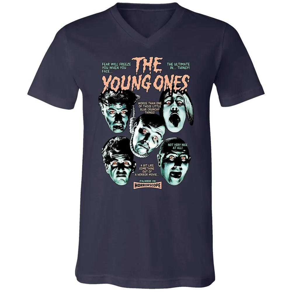 Unisex V-Neck T-Shirt - VE9N6FGU - Navy - 2