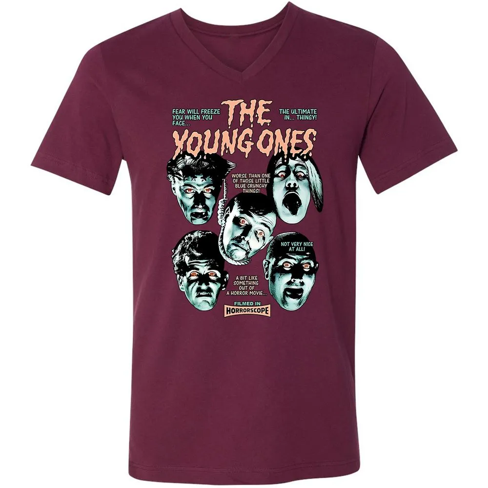 Unisex V-Neck T-Shirt - VE9N6FGU - Maroon - 6