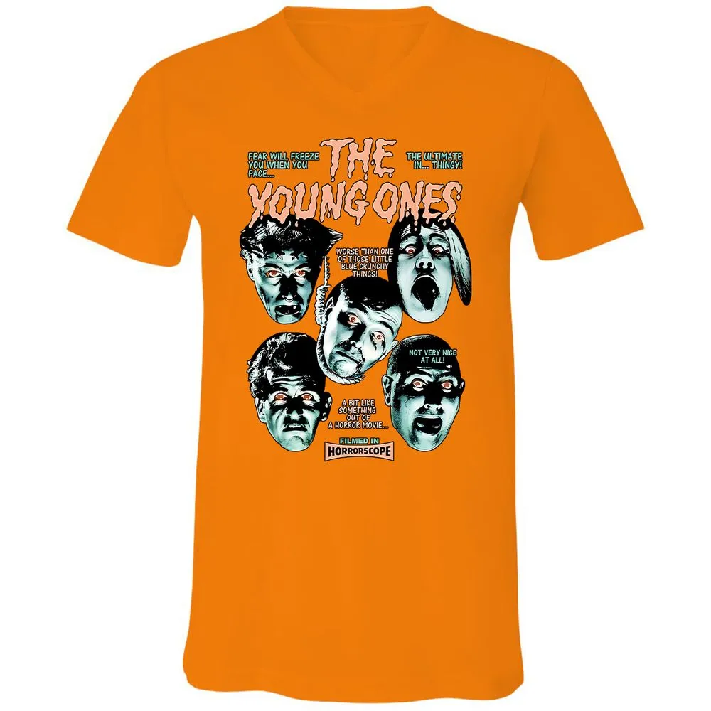 Unisex V-Neck T-Shirt - VE9N6FGU - Orange - 11