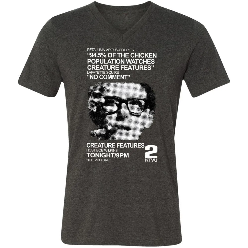 Unisex V-Neck T-Shirt - YNZ2LCQF - Dark Grey Heather - 8