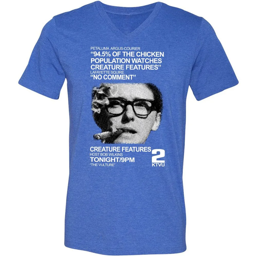 Unisex V-Neck T-Shirt - YNZ2LCQF - Heather True Royal - 14
