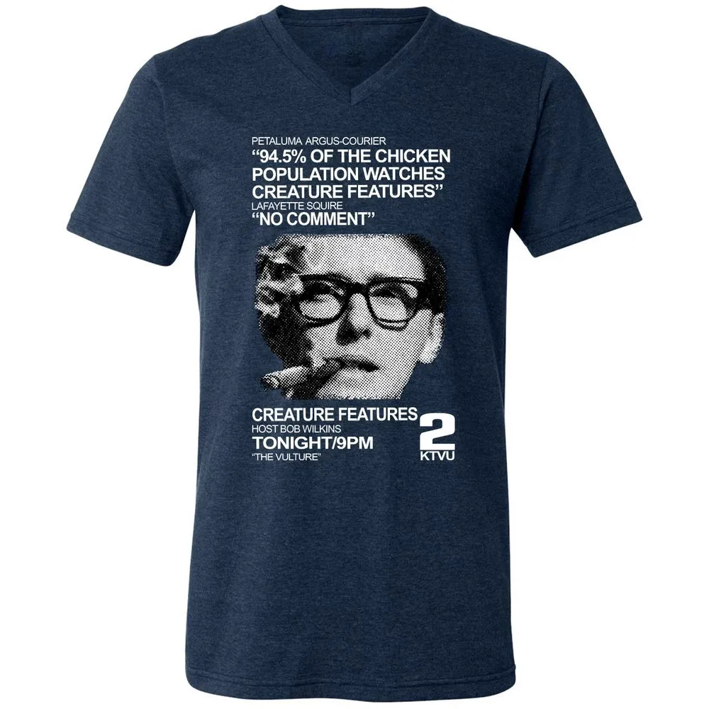Unisex V-Neck T-Shirt - YNZ2LCQF - Heather Navy - 15