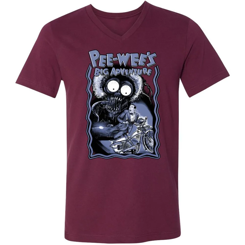 Unisex V-Neck T-Shirt - K518JZC9 - Maroon - 6
