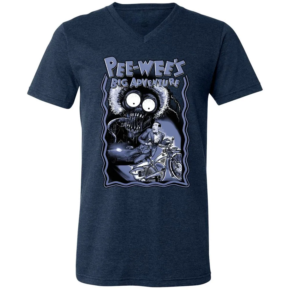 Unisex V-Neck T-Shirt - K518JZC9 - Heather Navy - 15